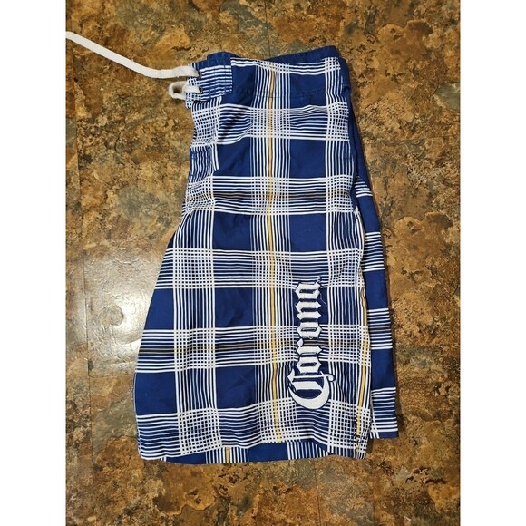 Corona Extra‎ Board Shorts Men 36 XL Blue White Yellow Swim Trunks Activewear - Picture 1 of 10